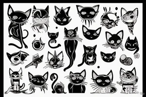 Alien with Modern cat tattoo idea