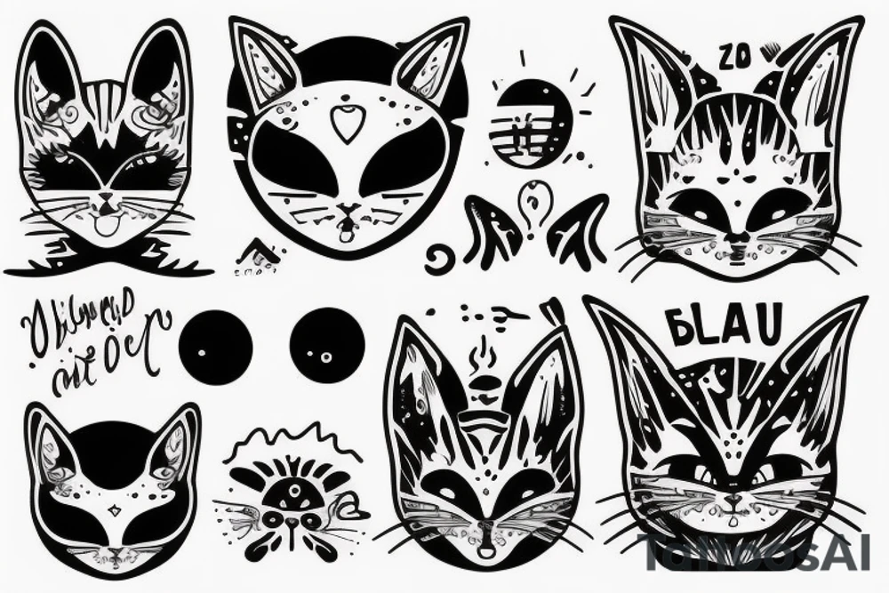 Alien with Modern cat tattoo idea