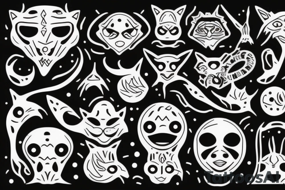 Alien with Modern cat tattoo idea