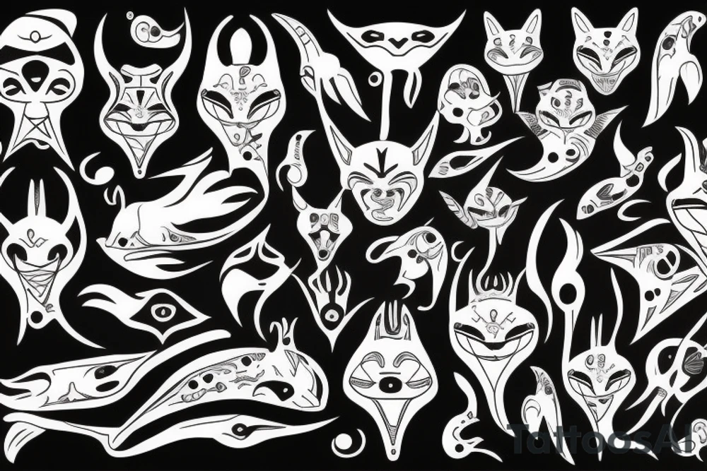 Alien with Modern cat tattoo idea