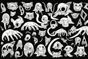 Alien with Modern cat tattoo idea
