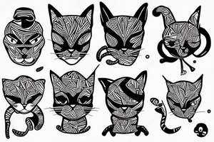 Alien with Modern cat tattoo idea