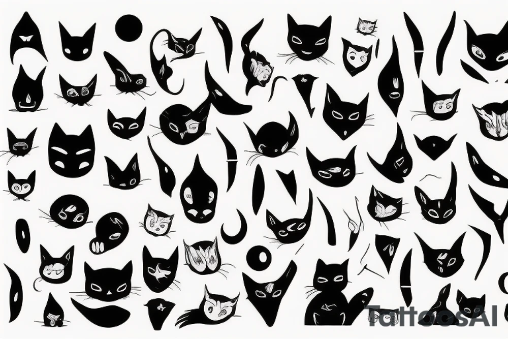 Alien with Modern cat tattoo idea