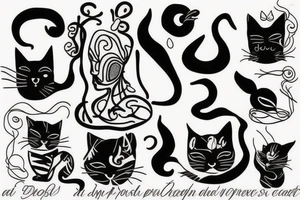 Goddess with cat tattoo idea