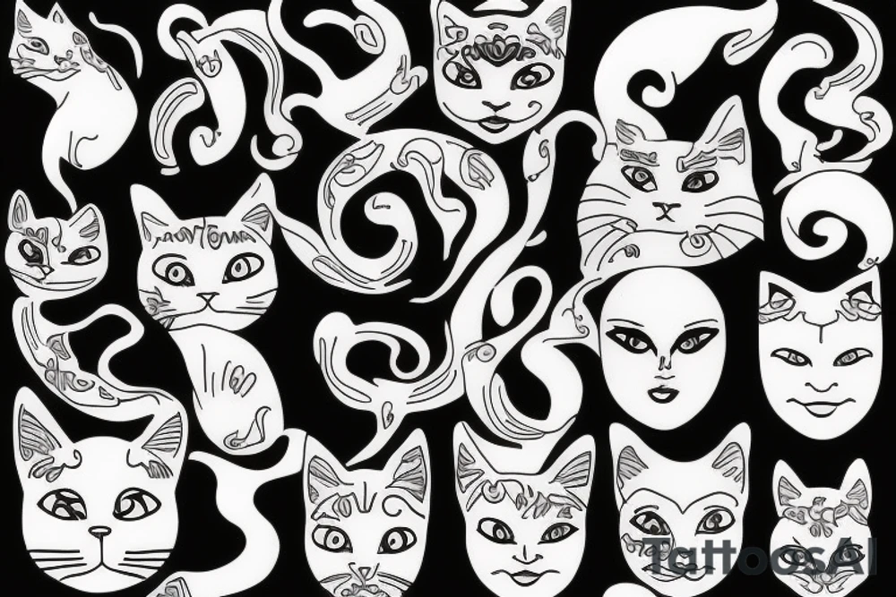 Goddess with cat tattoo idea