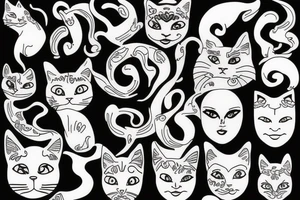 Goddess with cat tattoo idea
