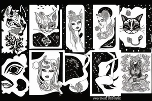 Goddess with cat tattoo idea