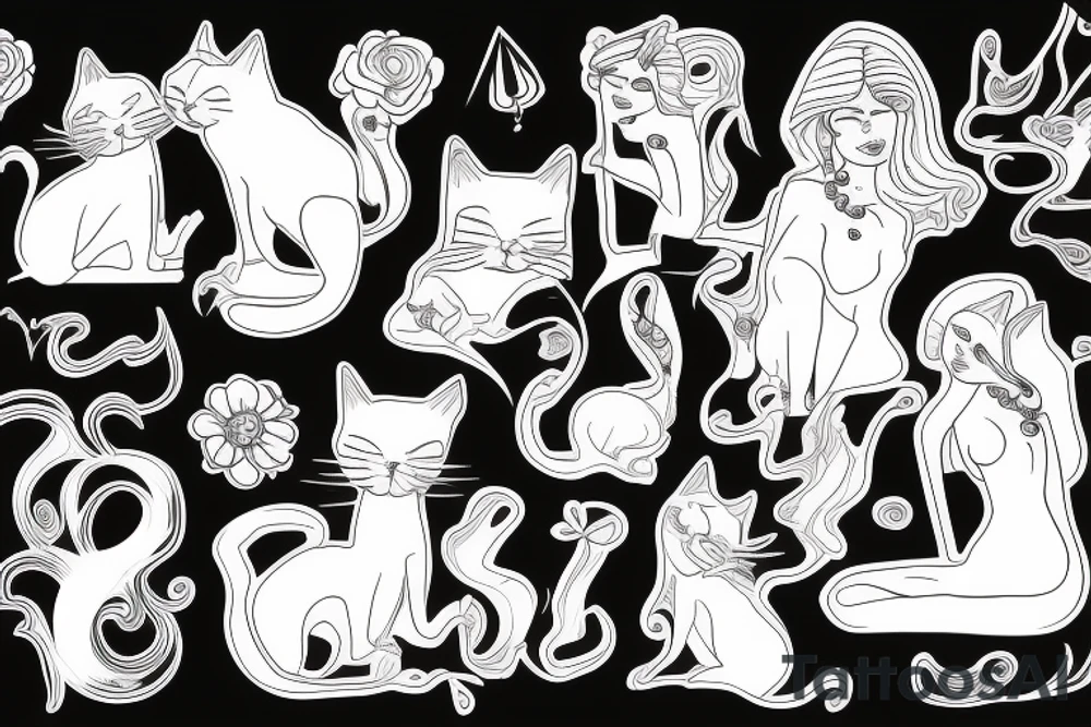 Goddess with cat tattoo idea