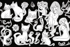 Goddess with cat tattoo idea