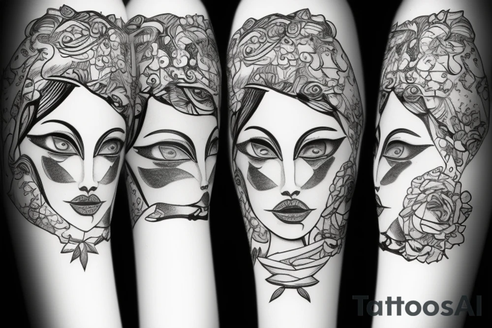 Goddess with cat tattoo idea