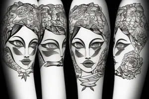 Goddess with cat tattoo idea