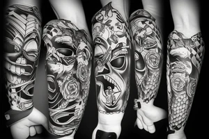 Cool Cat playing bass tattoo idea