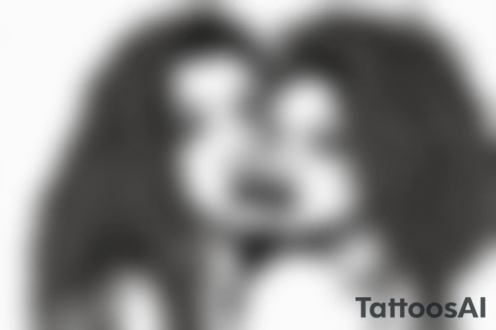 Lesbian with locs kissing tattoo idea
