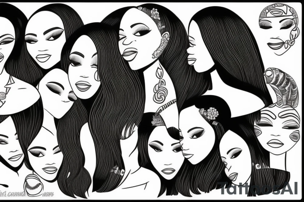 African girls kissing each other tattoo idea