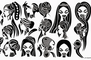 African girls kissing each other tattoo idea