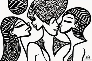 African girls kissing each other tattoo idea