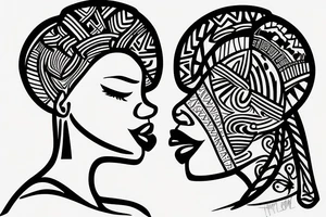 African girls kissing each other tattoo idea