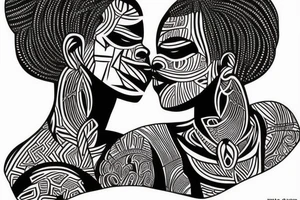 African girls kissing each other tattoo idea