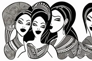 African girls kissing each other tattoo idea