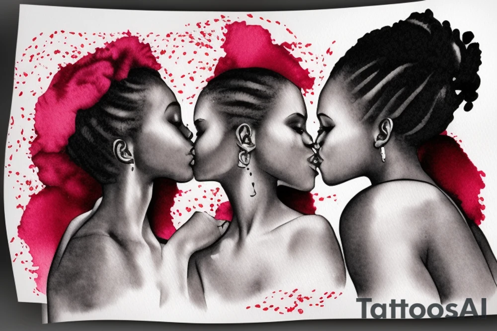 African girls kissing each other tattoo idea