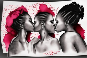 African girls kissing each other tattoo idea