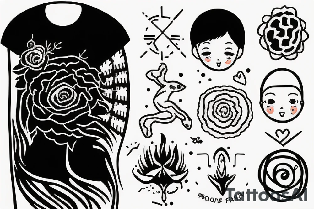 Four children symbols tattoo idea