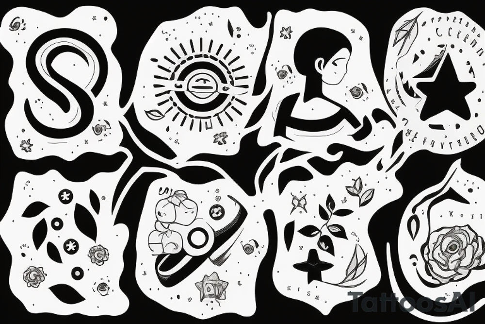 Four children symbols tattoo idea