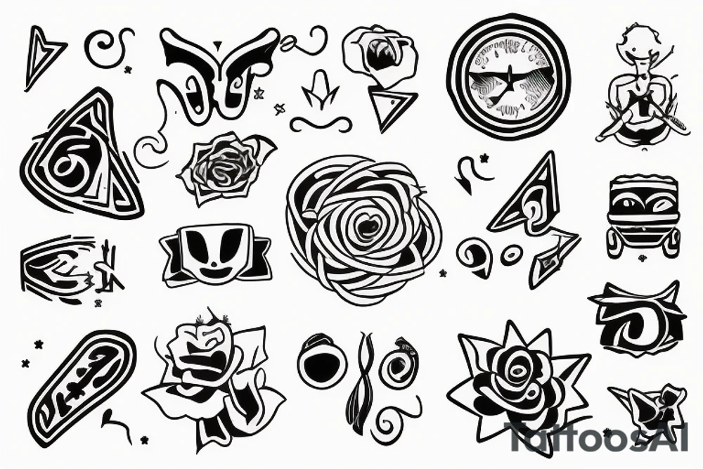 Four children symbols tattoo idea