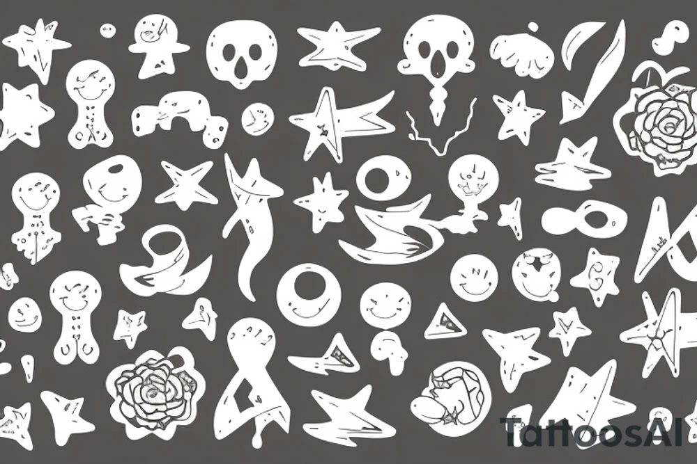 Four children symbols tattoo idea