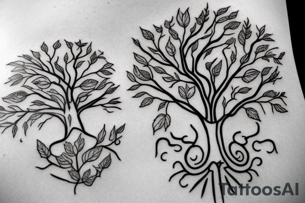 A seed growing into a tree tattoo idea