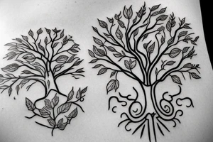 A seed growing into a tree tattoo idea