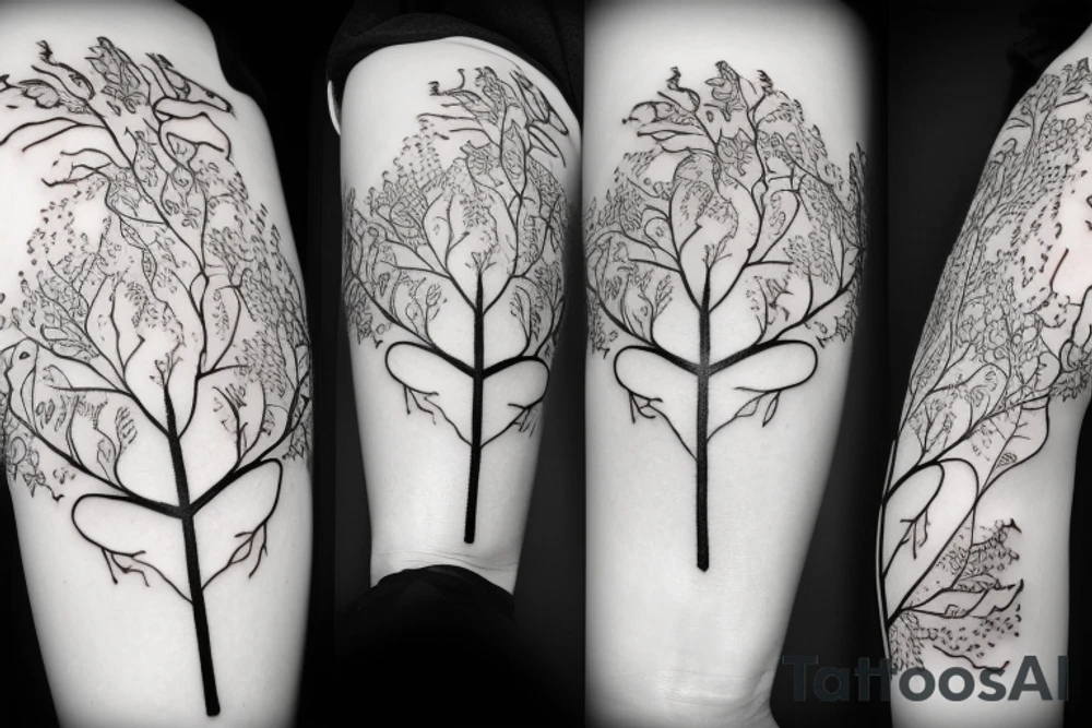 A seed growing into a tree tattoo idea
