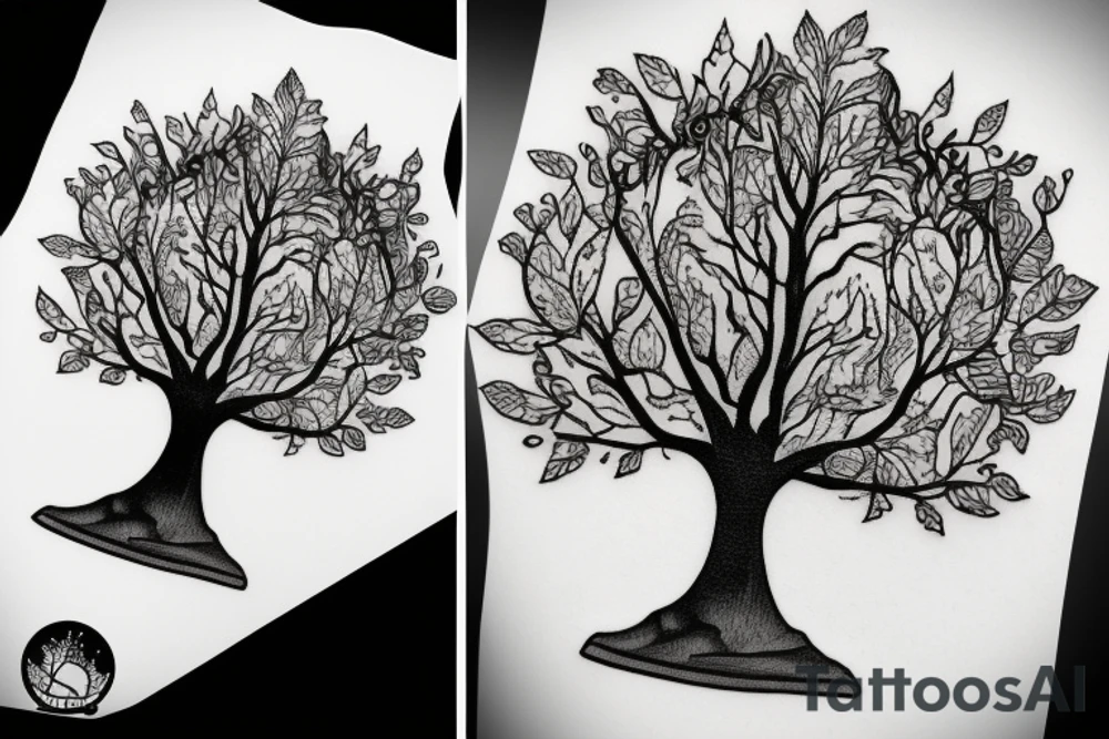 A tree coming out of a seed tattoo idea