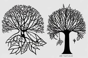 A tree coming out of a seed tattoo idea