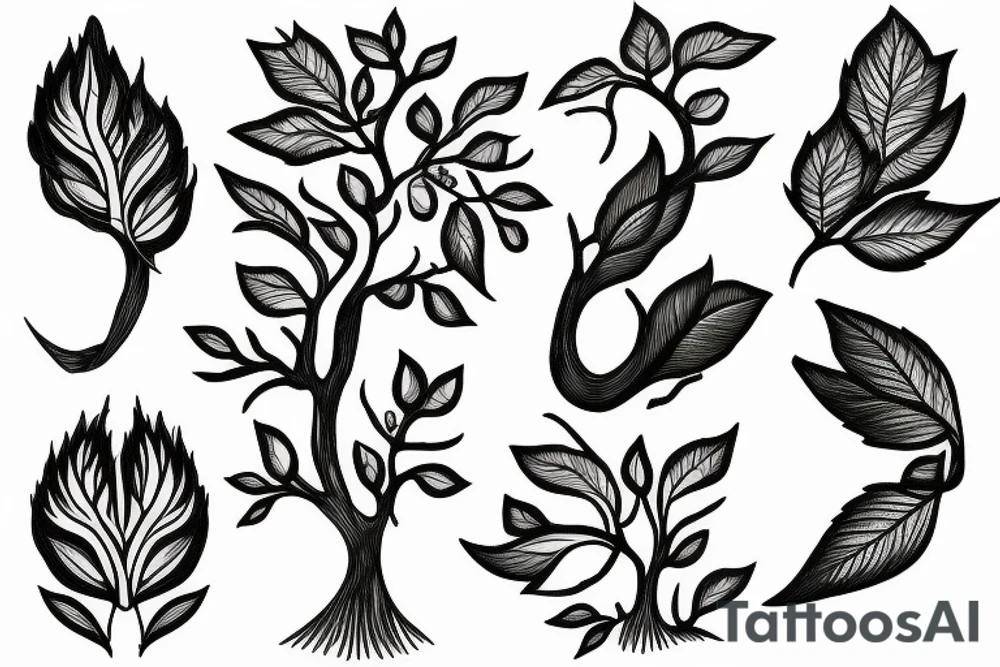 A seed with a tree emerging from it tattoo idea