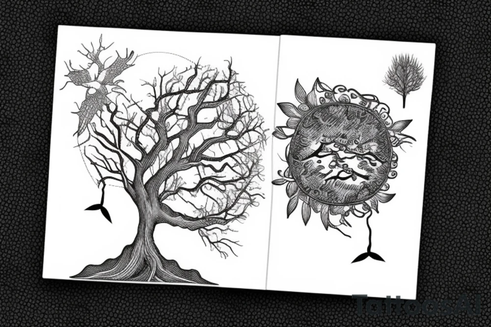 A seed with a tree emerging from it tattoo idea