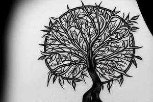 A seed with a tree inside it tattoo idea