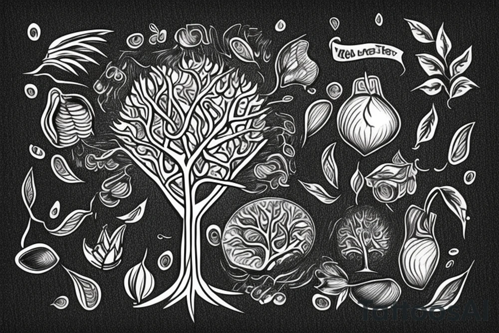 A seed with a tree inside it tattoo idea