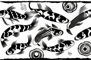koi with eyeball design tattoo idea
