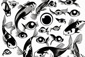 koi with eyeball design tattoo idea