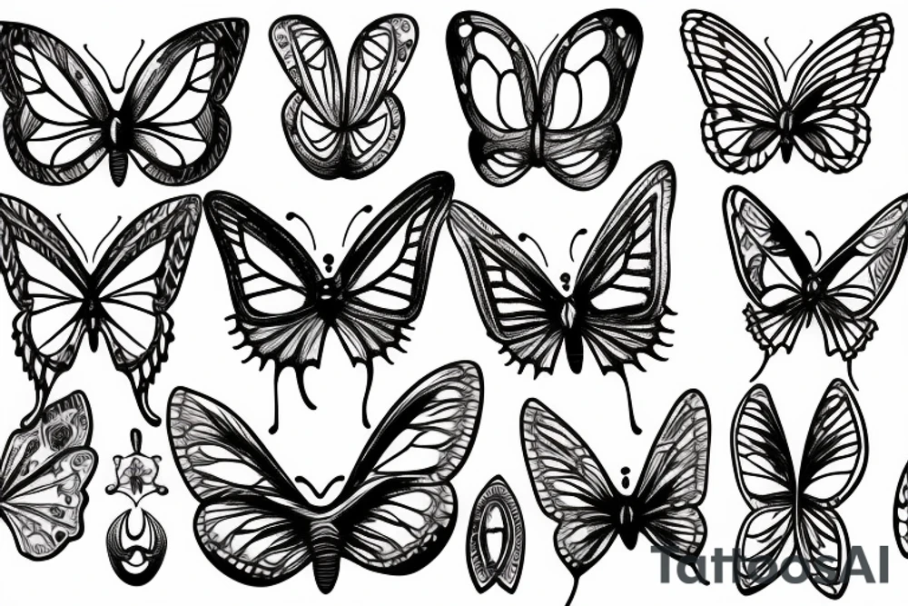 Eldritch butterfly with eyes tattoo idea