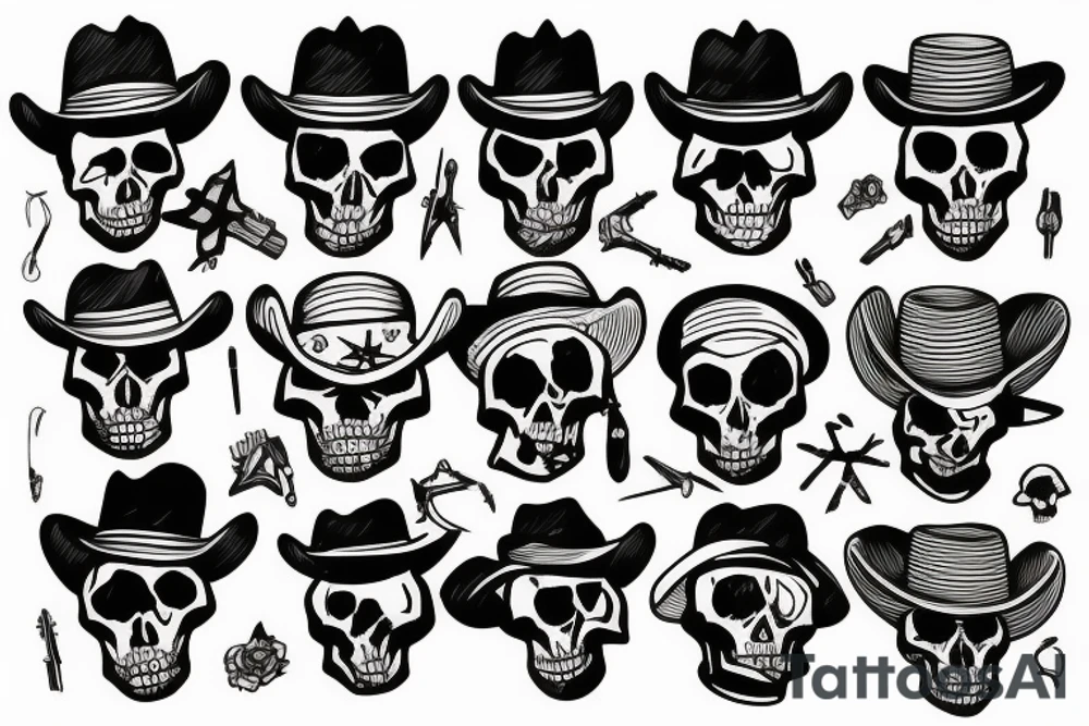 skeleton cowboy tattoo idea