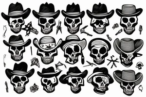skeleton cowboy tattoo idea