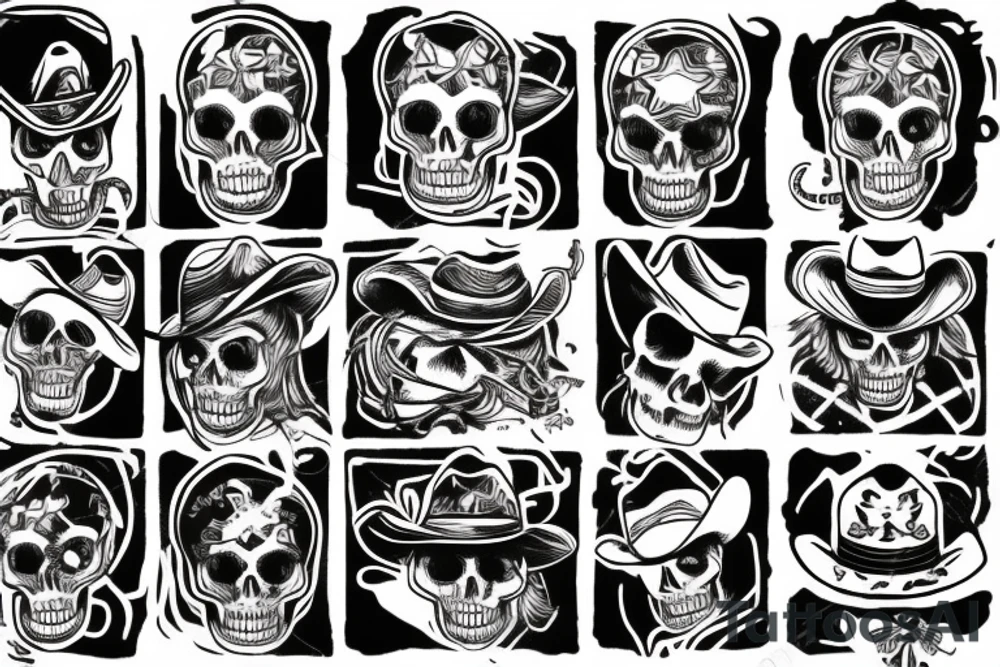 skeleton cowboy tattoo idea