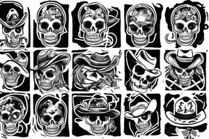 skeleton cowboy tattoo idea