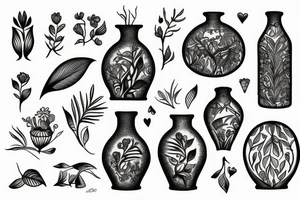 botanical vase tattoo idea