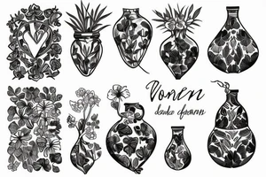 botanical vase tattoo idea