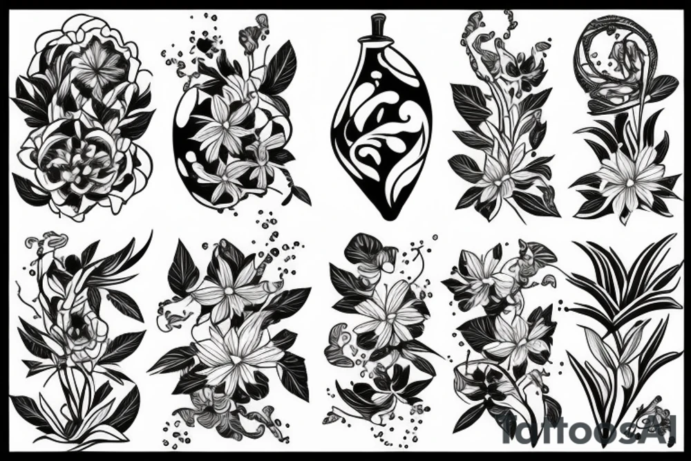 botanical vase tattoo idea