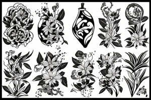 botanical vase tattoo idea
