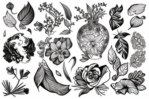 botanical vase tattoo idea